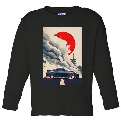 350 Jdm Race Car Scene Z33 Tuning Drift Import Toddler Long Sleeve Shirt