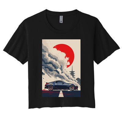 350 Jdm Race Car Scene Z33 Tuning Drift Import Women's Crop Top Tee