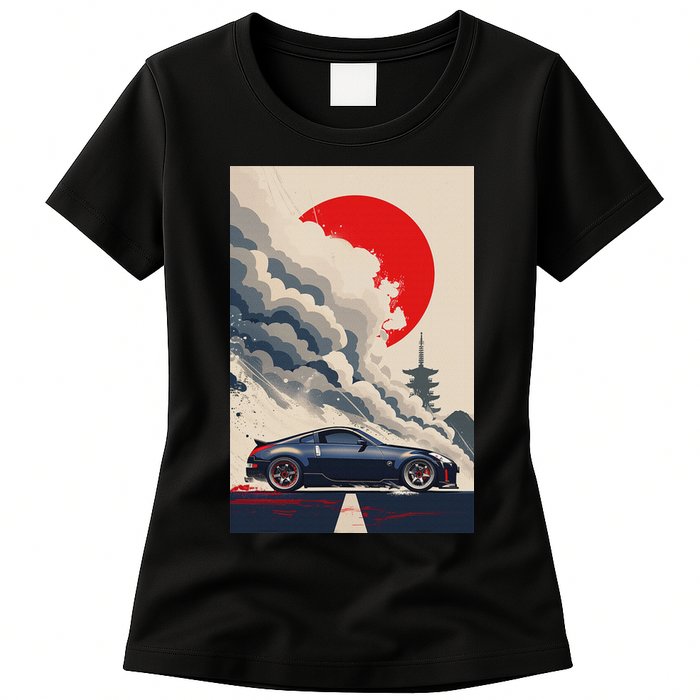 350 Jdm Race Car Scene Z33 Tuning Drift Import Womens T-Shirt