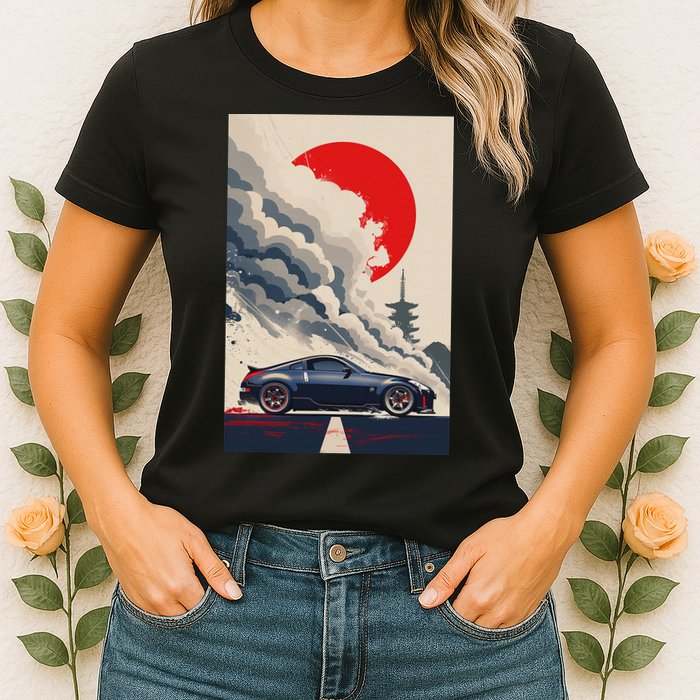 350 Jdm Race Car Scene Z33 Tuning Drift Import Womens T-Shirt