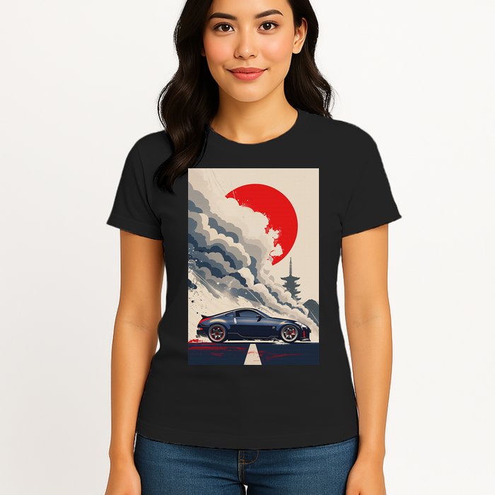 350 Jdm Race Car Scene Z33 Tuning Drift Import Womens T-Shirt