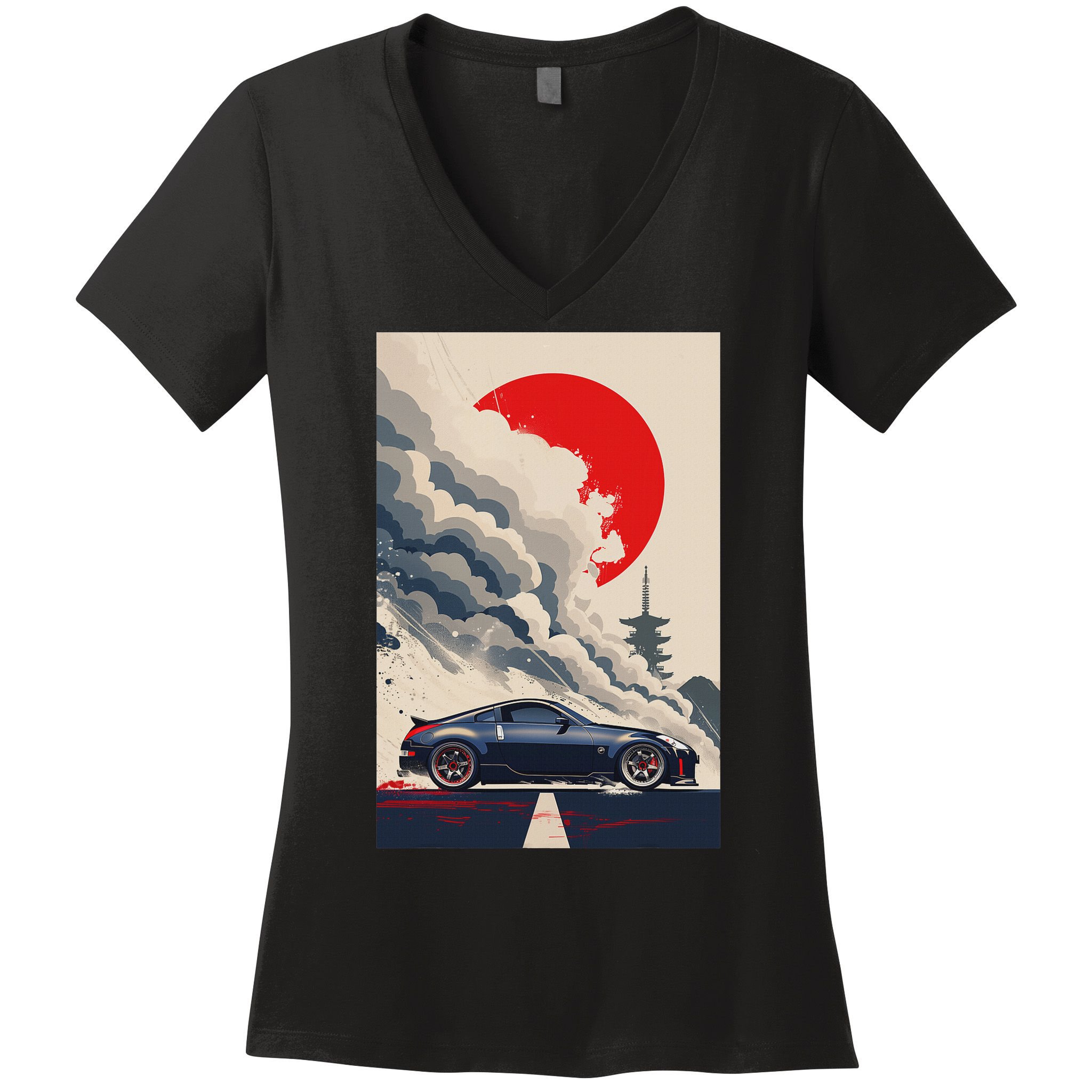 350 Jdm Race Car Scene Z33 Tuning Drift Import Women's V-Neck T-Shirt