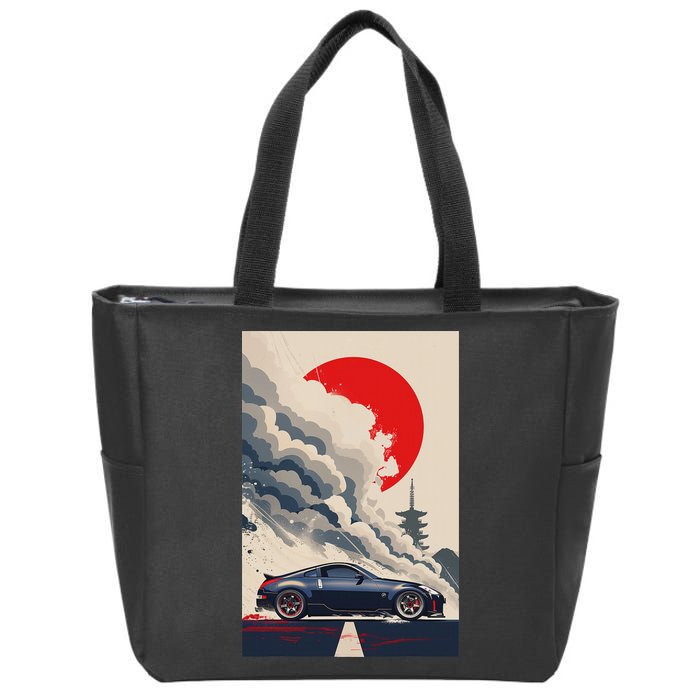350 Jdm Race Car Scene Z33 Tuning Drift Import Zip Tote Bag