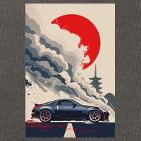 350 Jdm Race Car Scene Z33 Tuning Drift Import Cotton Canvas Backpack