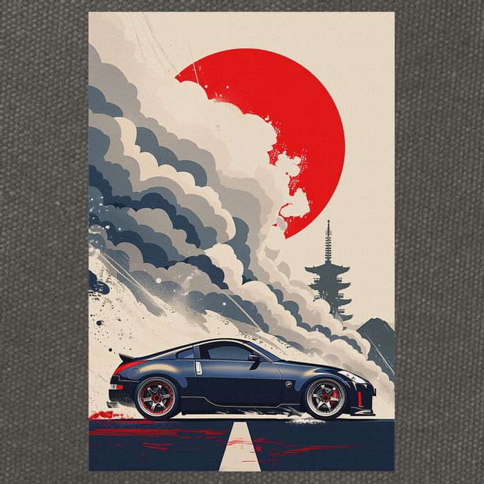 350 Jdm Race Car Scene Z33 Tuning Drift Import Cotton Canvas Backpack