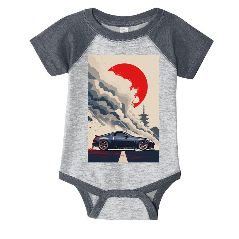350 Jdm Race Car Scene Z33 Tuning Drift Import Infant Baby Jersey Bodysuit