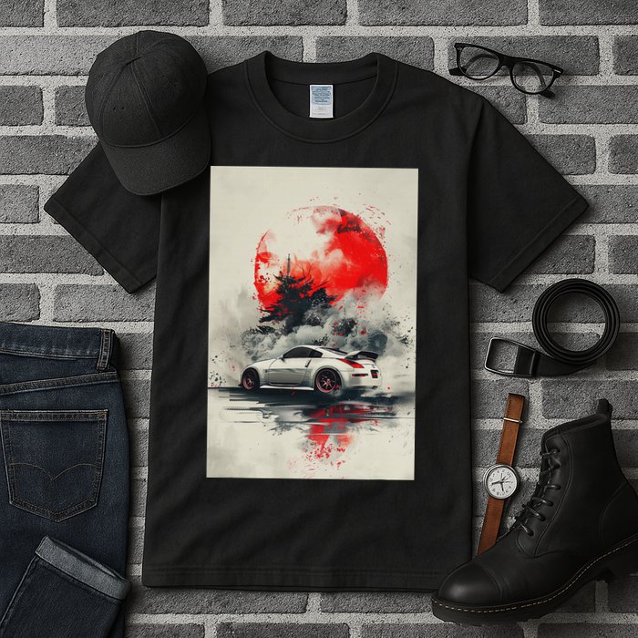 350 Jdm Race Car Scene Z33 Tuning Drift Import Tall T-Shirt