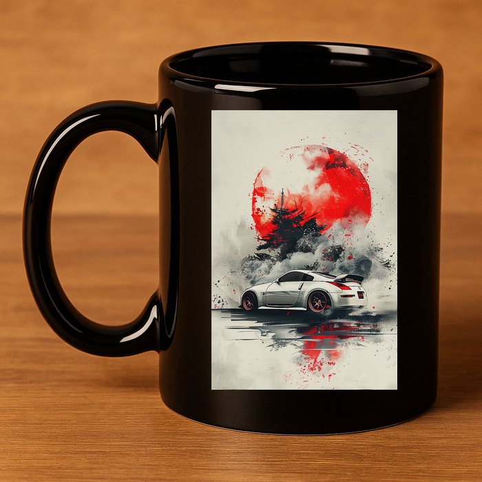 350 Jdm Race Car Scene Z33 Tuning Drift Import 11oz C Handle Ceramic Mug
