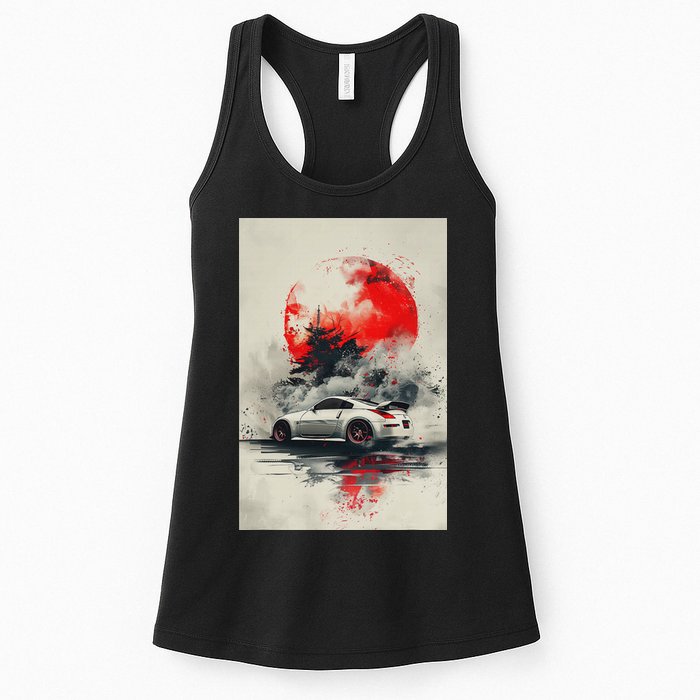 350 Jdm Race Car Scene Z33 Tuning Drift Import Womens Tank Top
