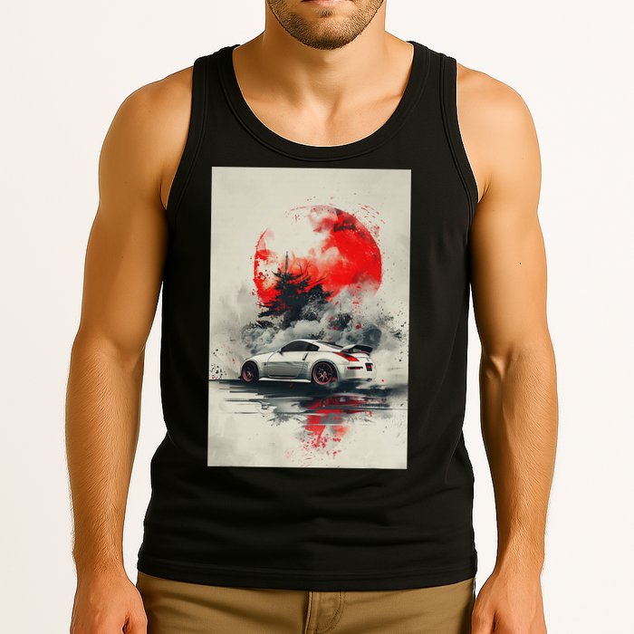 350 Jdm Race Car Scene Z33 Tuning Drift Import Tank Top