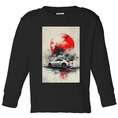 350 Jdm Race Car Scene Z33 Tuning Drift Import Toddler Long Sleeve Shirt