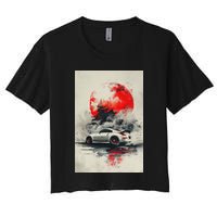 350 Jdm Race Car Scene Z33 Tuning Drift Import Women's Crop Top Tee