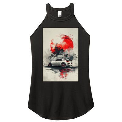 350 Jdm Race Car Scene Z33 Tuning Drift Import Women's Perfect Tri Rocker Tank