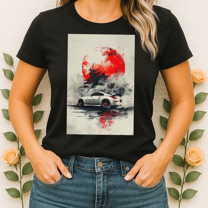 350 Jdm Race Car Scene Z33 Tuning Drift Import Womens T-Shirt