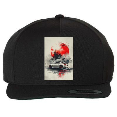 350 Jdm Race Car Scene Z33 Tuning Drift Import Wool Snapback Cap