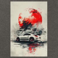 350 Jdm Race Car Scene Z33 Tuning Drift Import Cotton Canvas Backpack