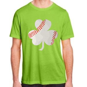 3 Leaf Clover Baseball St Patricks Day Catcher Shamrock Gift Adult ChromaSoft Performance T-Shirt