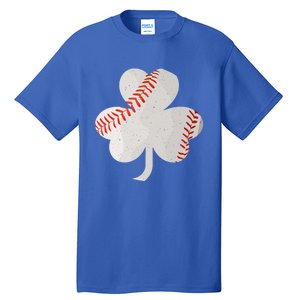 3 Leaf Clover Baseball St Patricks Day Catcher Shamrock Gift Tall T-Shirt