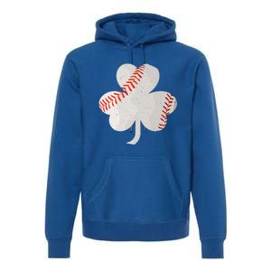 3 Leaf Clover Baseball St Patricks Day Catcher Shamrock Gift Premium Hoodie