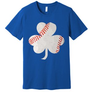 3 Leaf Clover Baseball St Patricks Day Catcher Shamrock Gift Premium T-Shirt