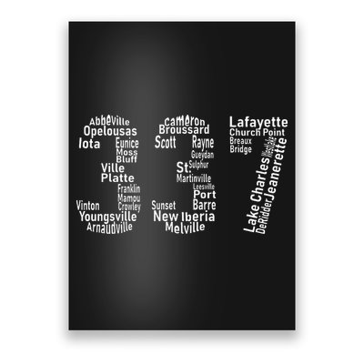 337 Lafayette Lake Charles Louisiana Acadiana Area Code Poster