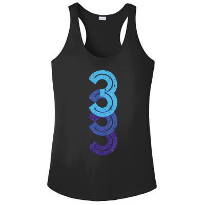 3 Lucky Number 3rd Year Birthday Age Sports Team Ladies PosiCharge Competitor Racerback Tank