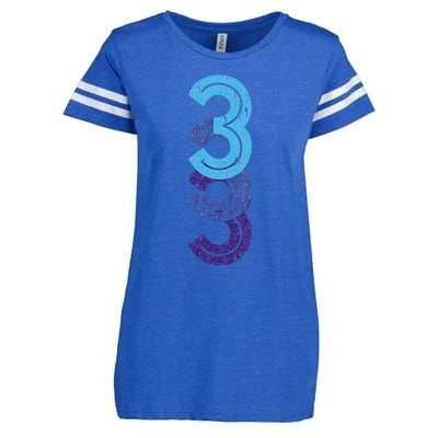 3 Lucky Number 3rd Year Birthday Age Sports Team Enza Ladies Jersey Football T-Shirt