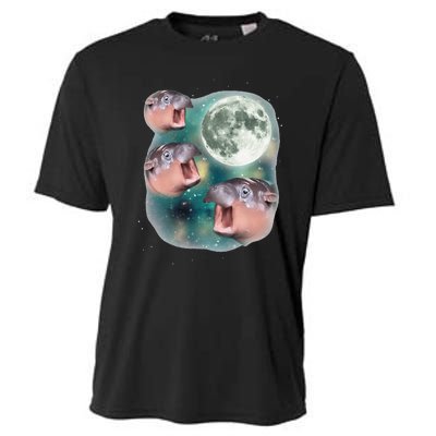 3 Moondeng Baby Hippo Meme Funny Cute Hippopotamus Animal Gift Cooling Performance Crew T-Shirt