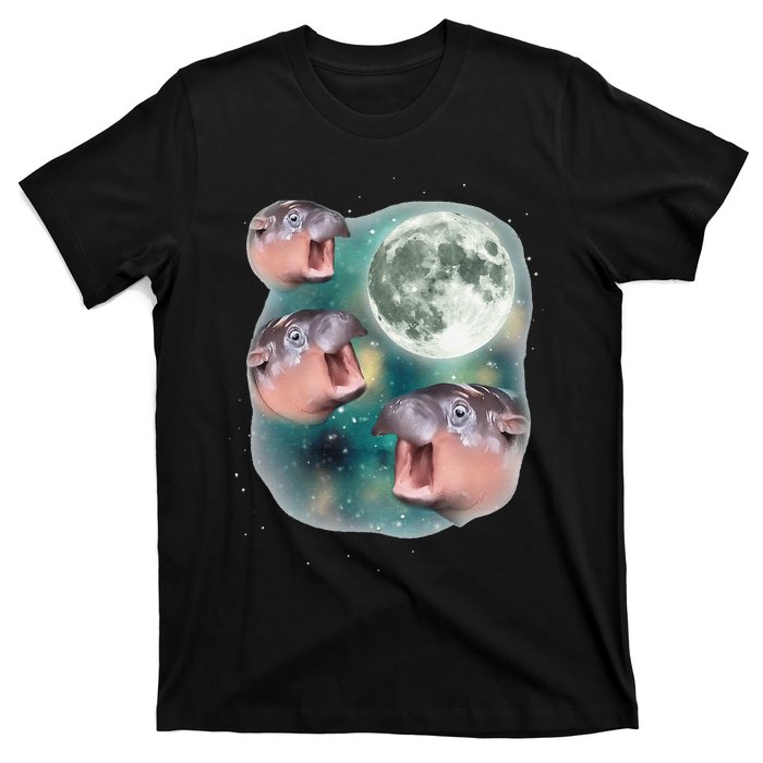 3 Moondeng Baby Hippo Meme Funny Cute Hippopotamus Animal Gift T-Shirt