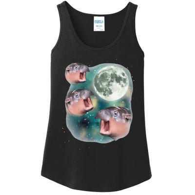 3 Moondeng Baby Hippo Meme Funny Cute Hippopotamus Animal Gift Ladies Essential Tank