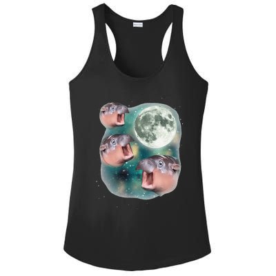 3 Moondeng Baby Hippo Meme Funny Cute Hippopotamus Animal Gift Ladies PosiCharge Competitor Racerback Tank