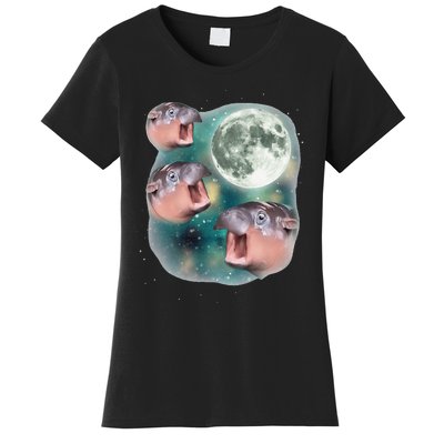 3 Moondeng Baby Hippo Meme Funny Cute Hippopotamus Animal Gift Women's T-Shirt