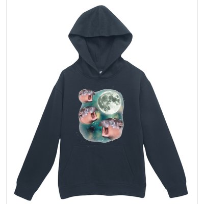 3 Moondeng Baby Hippo Meme Funny Cute Hippopotamus Animal Gift Urban Pullover Hoodie