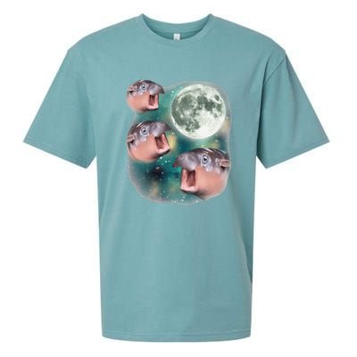 3 Moondeng Baby Hippo Meme Funny Cute Hippopotamus Animal Gift Sueded Cloud Jersey T-Shirt