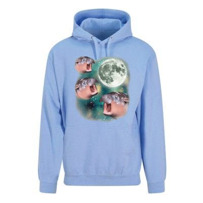 3 Moondeng Baby Hippo Meme Funny Cute Hippopotamus Animal Gift Unisex Surf Hoodie