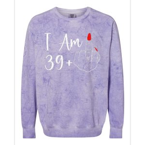 39+1 Middle Finger The Ultimate 40th Birthday Gift Colorblast Crewneck Sweatshirt