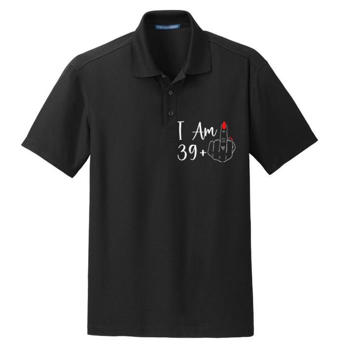 39+1 Middle Finger The Ultimate 40th Birthday Gift Dry Zone Grid Polo