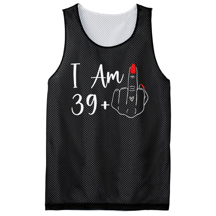 39+1 Middle Finger The Ultimate 40th Birthday Gift Mesh Reversible Basketball Jersey Tank