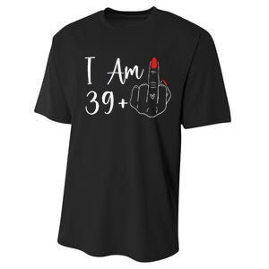 39+1 Middle Finger The Ultimate 40th Birthday Gift Performance Sprint T-Shirt