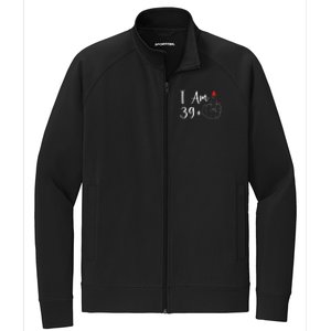 39+1 Middle Finger The Ultimate 40th Birthday Gift Stretch Full-Zip Cadet Jacket