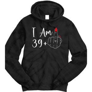 39+1 Middle Finger The Ultimate 40th Birthday Gift Tie Dye Hoodie