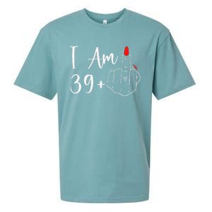 39+1 Middle Finger The Ultimate 40th Birthday Gift Sueded Cloud Jersey T-Shirt