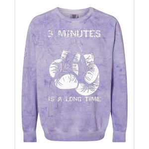 3 Minutes Is A Long Time Funny Boxing Colorblast Crewneck Sweatshirt