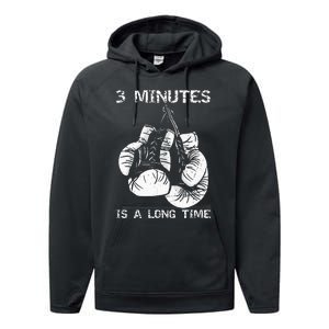 3 Minutes Is A Long Time Funny Boxing Performance Fleece Hoodie