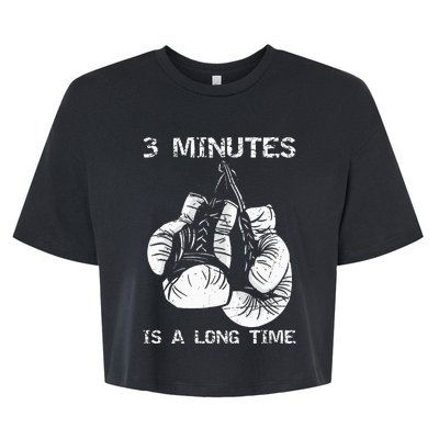 3 Minutes Is A Long Time Funny Boxing Bella+Canvas Jersey Crop Tee