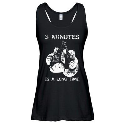 3 Minutes Is A Long Time Funny Boxing Ladies Essential Flowy Tank