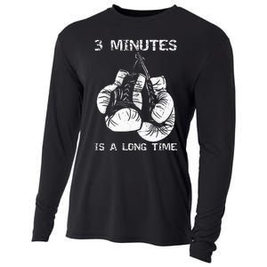 3 Minutes Is A Long Time Funny Boxing Cooling Performance Long Sleeve Crew