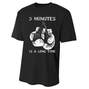 3 Minutes Is A Long Time Funny Boxing Performance Sprint T-Shirt