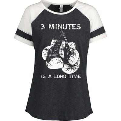 3 Minutes Is A Long Time Funny Boxing Enza Ladies Jersey Colorblock Tee