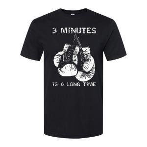 3 Minutes Is A Long Time Funny Boxing Softstyle CVC T-Shirt